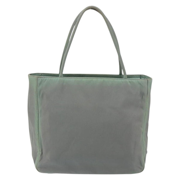 PRADA Tote Bag Nylon Khaki Silver Auth bs31017