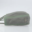 PRADA Tote Bag Nylon Khaki Silver Auth bs31017-5