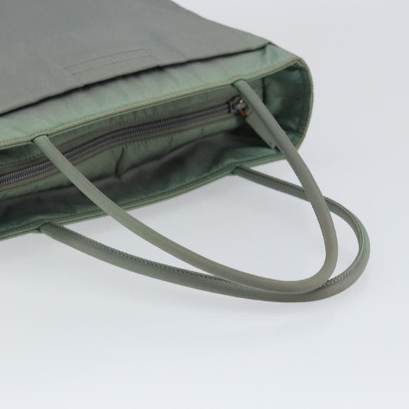 PRADA Tote Bag Nylon Khaki Silver Auth bs31017