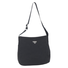 PRADA Shoulder Bag Nylon Black Silver Auth bs31018