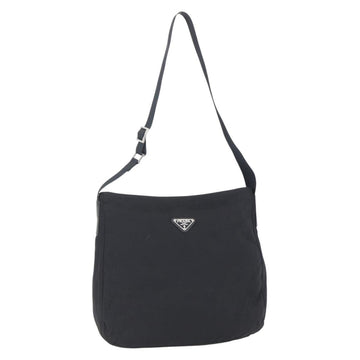 PRADA Shoulder Bag Nylon Black Silver Auth bs31018