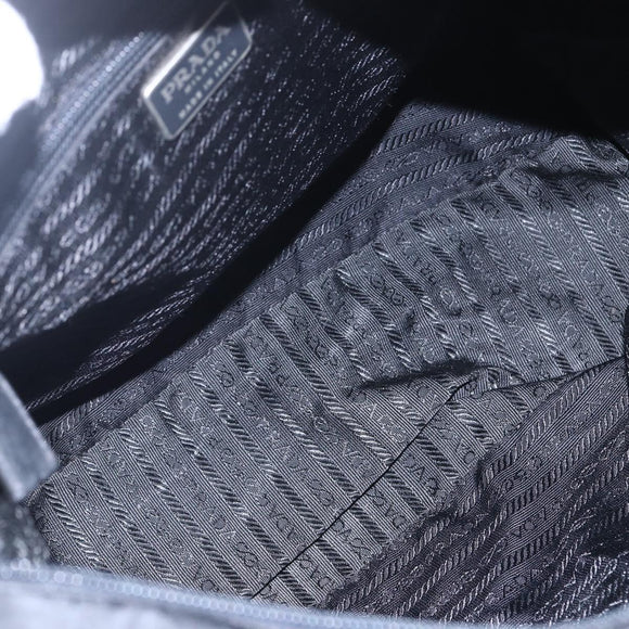 PRADA Shoulder Bag Nylon Black Silver Auth bs31018