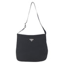 PRADA Shoulder Bag Nylon Black Silver Auth bs31018-13