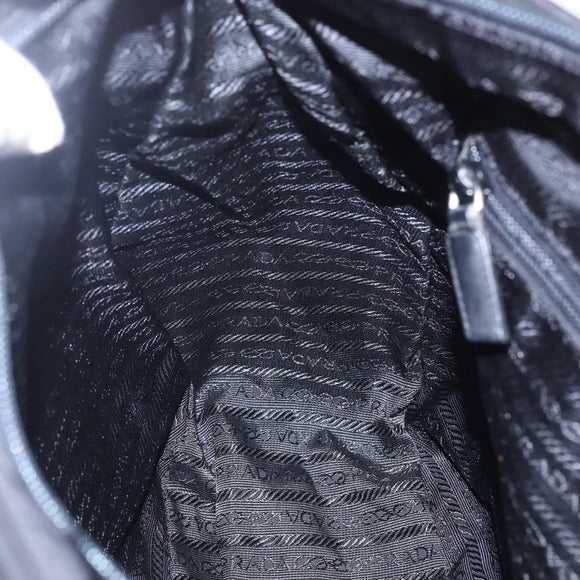 PRADA Shoulder Bag Nylon Black Silver Auth bs31018