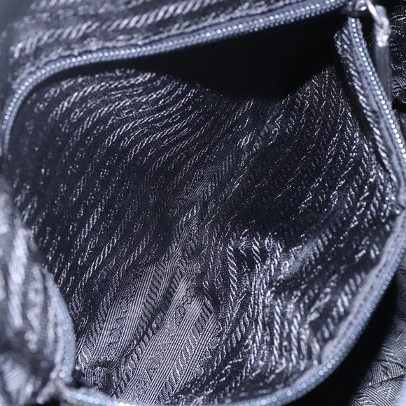 PRADA Shoulder Bag Nylon Black Silver Auth bs31018