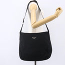PRADA Shoulder Bag Nylon Black Silver Auth bs31018-23