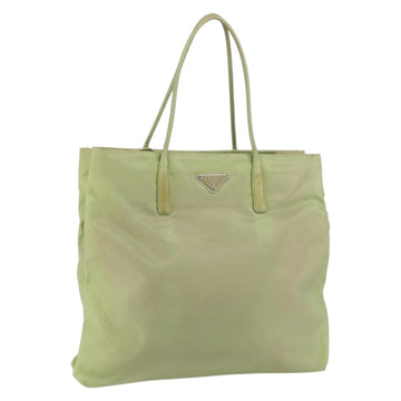PRADA Tote Bag Nylon Khaki Silver Auth bs31019