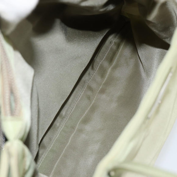 PRADA Tote Bag Nylon Khaki Silver Auth bs31019