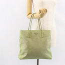 PRADA Tote Bag Nylon Khaki Silver Auth bs31019-27