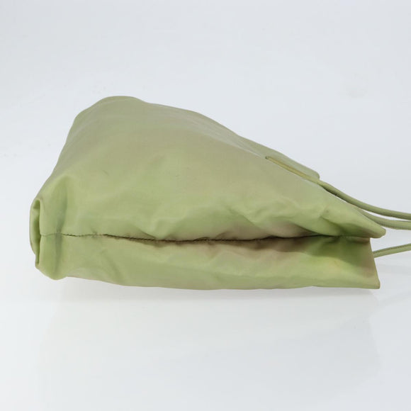 PRADA Tote Bag Nylon Khaki Silver Auth bs31019