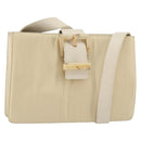 PRADA Shoulder Bag Nylon Leather Beige Auth bs31020-1