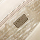 PRADA Shoulder Bag Nylon Leather Beige Auth bs31020-17