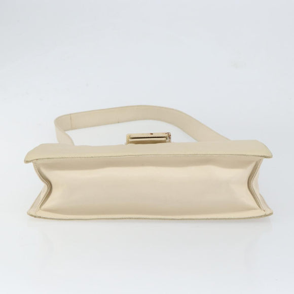 PRADA Shoulder Bag Nylon Leather Beige Auth bs31020