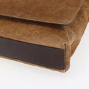 CELINE C Macadam Canvas Shoulder Bag Suede Beige Gold Auth bs31022-9