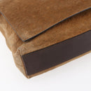 CELINE C Macadam Canvas Shoulder Bag Suede Beige Gold Auth bs31022-14