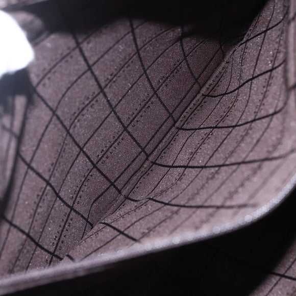 CELINE C Macadam Canvas Shoulder Bag Suede Beige Gold Auth bs31022