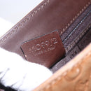 CELINE C Macadam Canvas Shoulder Bag Suede Beige Gold Auth bs31022-12