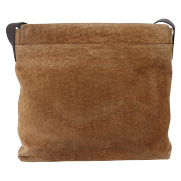 CELINE C Macadam Canvas Shoulder Bag Suede Beige Gold Auth bs31022 - 0