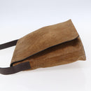 CELINE C Macadam Canvas Shoulder Bag Suede Beige Gold Auth bs31022-3