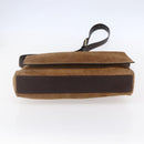 CELINE C Macadam Canvas Shoulder Bag Suede Beige Gold Auth bs31022-5