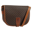 CELINE Macadam Canvas Shoulder Bag PVC Leather Brown Gold Auth bs31023-1