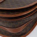 CELINE Macadam Canvas Shoulder Bag PVC Leather Brown Gold Auth bs31023-14