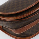 CELINE Macadam Canvas Shoulder Bag PVC Leather Brown Gold Auth bs31023-15