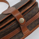CELINE Macadam Canvas Shoulder Bag PVC Leather Brown Gold Auth bs31023-9