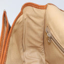 CELINE Macadam Canvas Shoulder Bag PVC Leather Brown Gold Auth bs31023-22