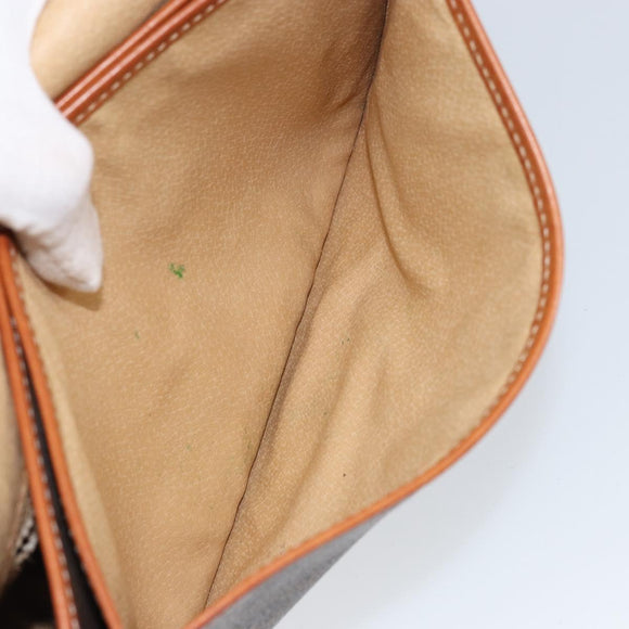 CELINE Macadam Canvas Shoulder Bag PVC Leather Brown Gold Auth bs31023