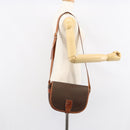 CELINE Macadam Canvas Shoulder Bag PVC Leather Brown Gold Auth bs31023-25