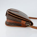 CELINE Macadam Canvas Shoulder Bag PVC Leather Brown Gold Auth bs31023-3