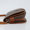 CELINE Macadam Canvas Shoulder Bag PVC Leather Brown Gold Auth bs31023-4