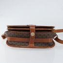 CELINE Macadam Canvas Shoulder Bag PVC Leather Brown Gold Auth bs31023-5