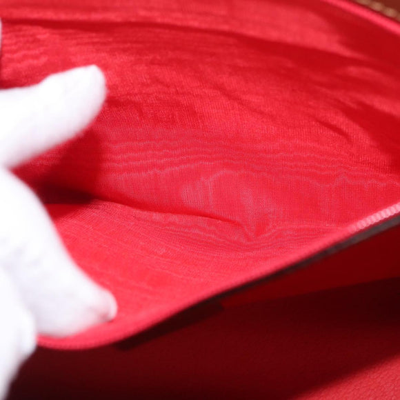 CELINE Shoulder Bag Leather Brown Gold Auth bs31024