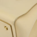 CELINE TIE Shopper Tas Leer Beige Goud Auth bs31025-14