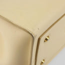 CELINE TIE Shopper Tas Leer Beige Goud Auth bs31025-9