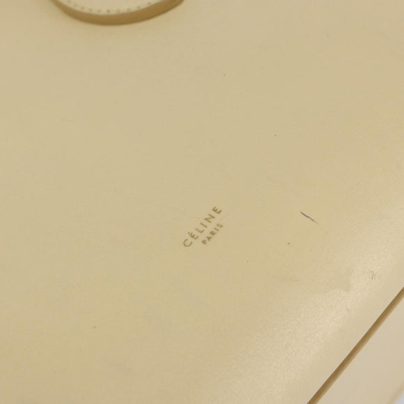 CELINE TIE Tote Bag Leather Beige Gold Auth bs31025