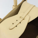 CELINE TIE Tote Bag Leather Beige Gold Auth bs31025-18