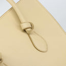 CELINE TIE Tote Bag Leather Beige Gold Auth bs31025-10