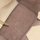 CELINE TIE Tote Bag Leather Beige Gold Auth bs31025-11