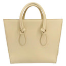 CELINE TIE Tote Bag Leather Beige Gold Auth bs31025-13