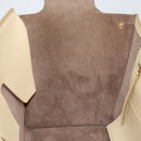 CELINE TIE Tote Bag Leather Beige Gold Auth bs31025-21
