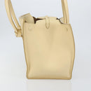 CELINE TIE Tote Bag Leather Beige Gold Auth bs31025-3