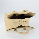 CELINE TIE Shopper Tas Leer Beige Goud Auth bs31025-6