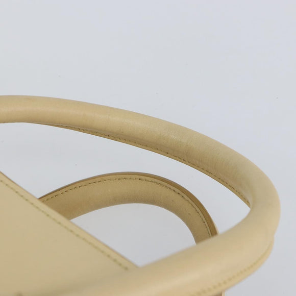 CELINE TIE Shopper Tas Leer Beige Goud Auth bs31025
