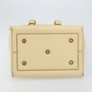 CELINE TIE Shopper Tas Leer Beige Goud Auth bs31025-5