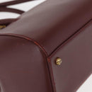 CARTIER Must Line Hand Bag Leather Bordeaux Gold Auth bs31026-8