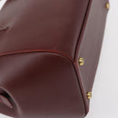 CARTIER Must Line Hand Bag Leather Bordeaux Gold Auth bs31026-16