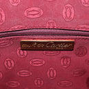 CARTIER Must Line Hand Bag Leather Bordeaux Gold Auth bs31026-18
